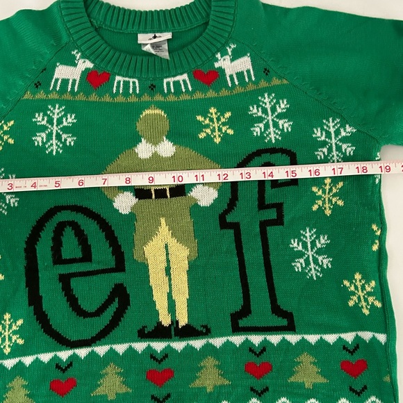Elf Novelty Green Red Christmas Holiday Sweater size M - Picture 5 of 6